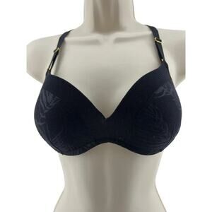 Lively The No-Wire Push Up Bra Lace Lined Opaque Wireless Wirefree 34B
